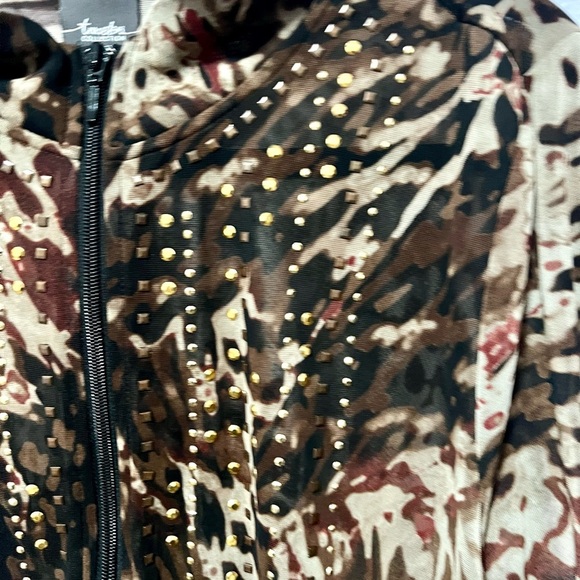 Traveler's collection Chic Animal Print Zip-Up Jacket 3 16/18 XL - Picture 8 of 8